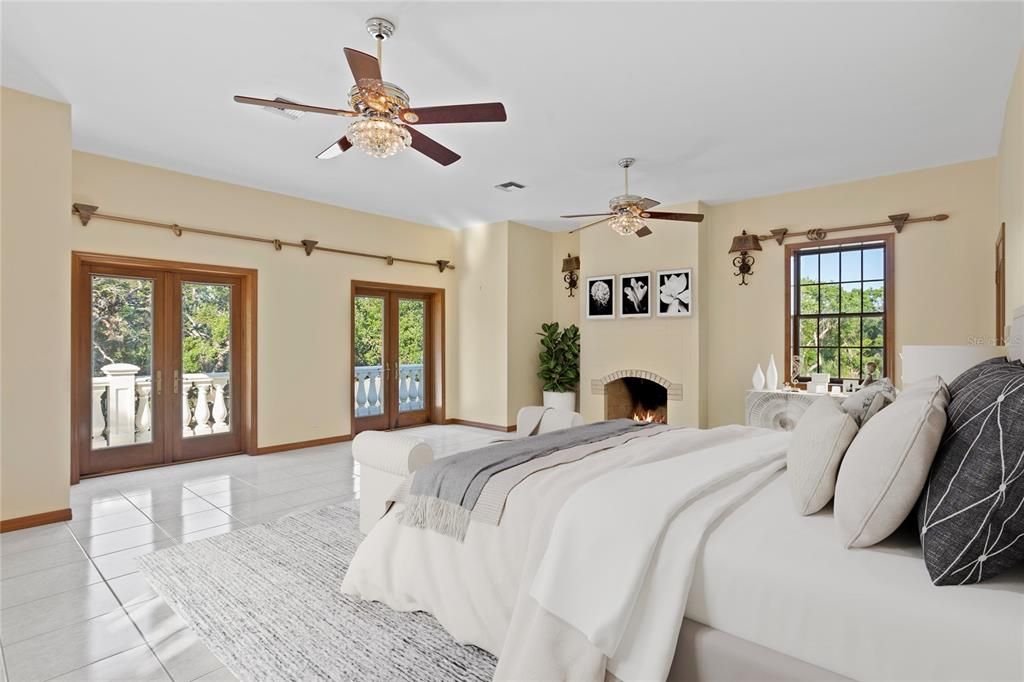 Bedroom, Fireplace, Interior