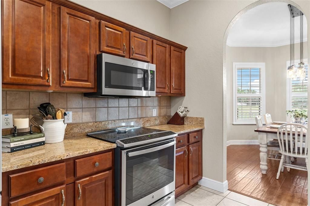 Interior, Kitchen, Pendant Lights, Stainless Steel Appliances, Wood Texture Flooring