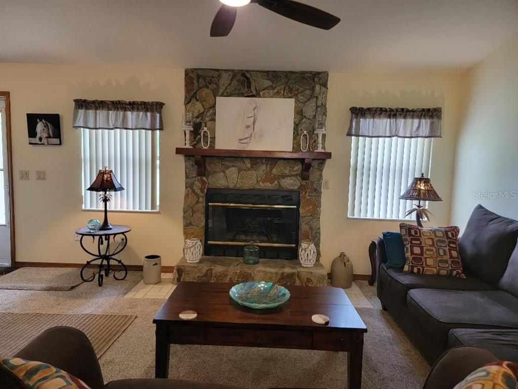 Fireplace, Interior, Living room, Stone Walls