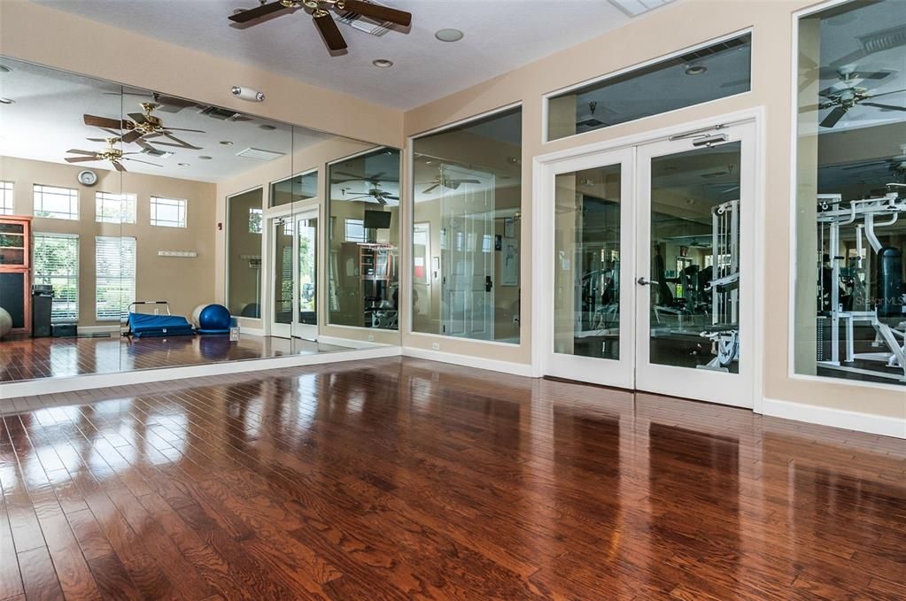 Fitness Equipment, Interior, Wood Texture Flooring