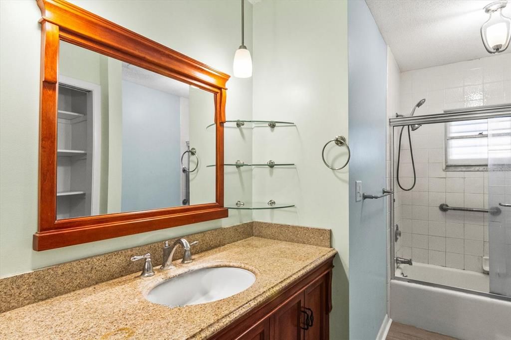 Bathroom, Glass Shower, Interior, Pendant Lights