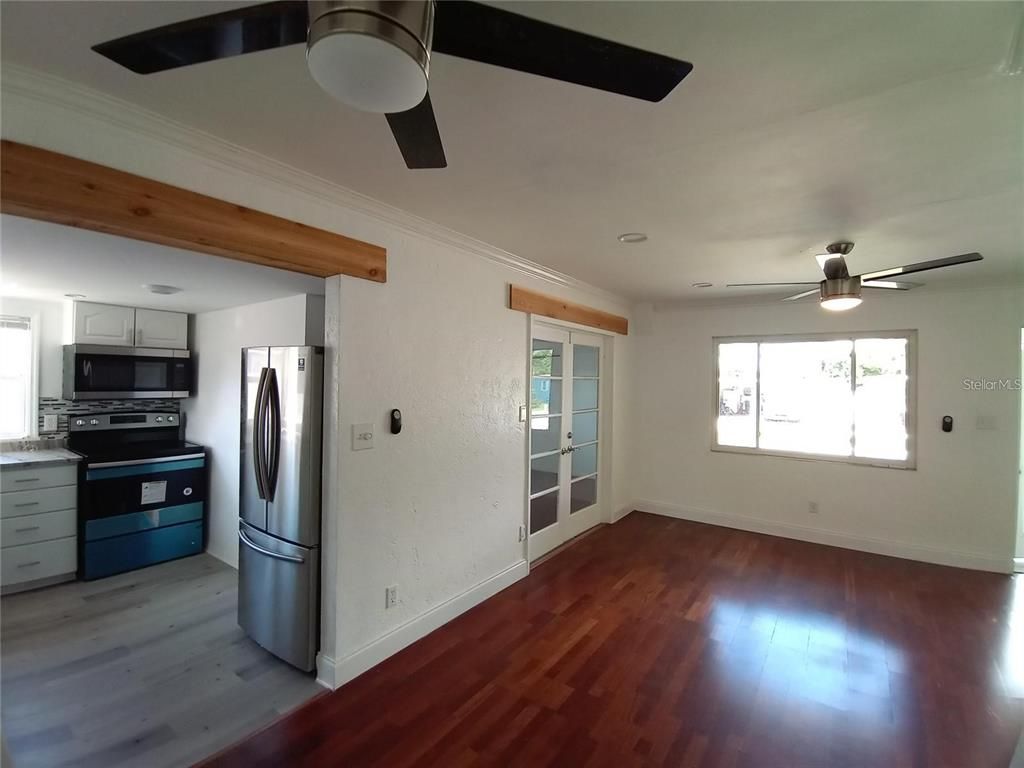 Interior, Kitchen, Stainless Steel Appliances, Wood Texture Flooring