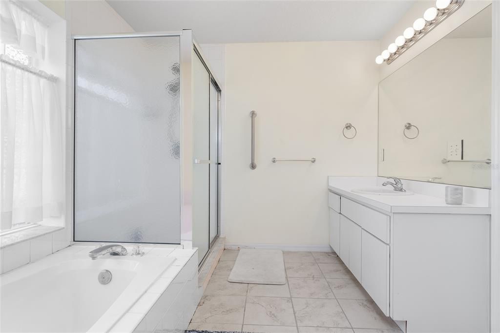 Bathroom, Dual Sink Vanities, Glass Shower, Interior