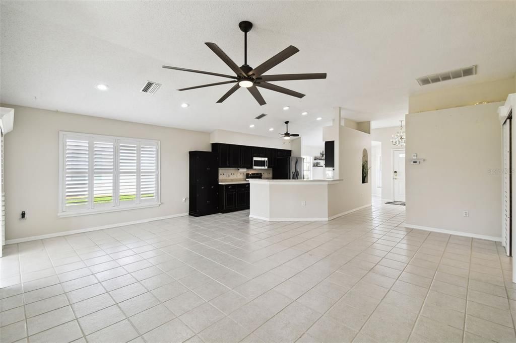 Empty room, Interior, Kitchen, Recessed Lighting