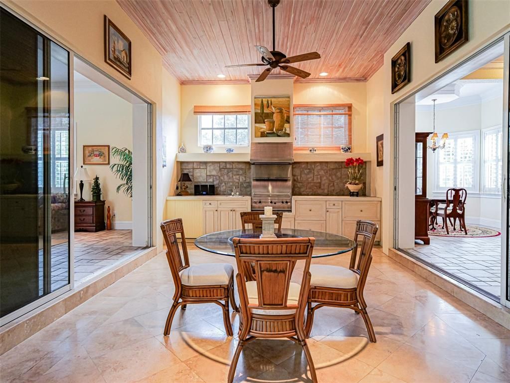 Dining room, Interior, Recessed Lighting, Wooden Ceilings