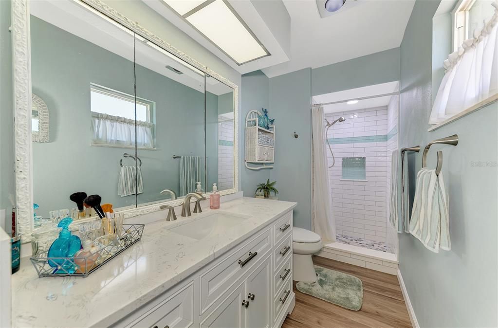 Bathroom, Dual Sink Vanities, Interior, Wood Texture Flooring
