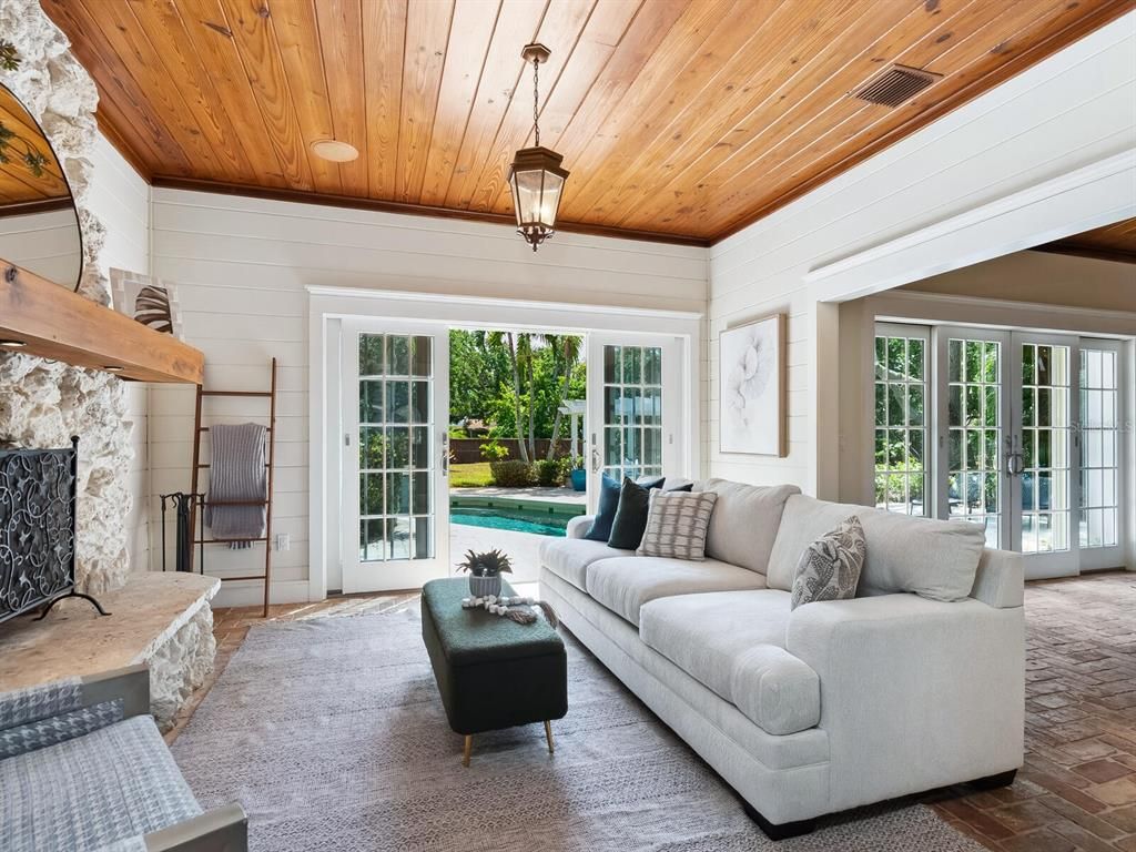 Fireplace, Interior, Living room, Wooden Ceilings