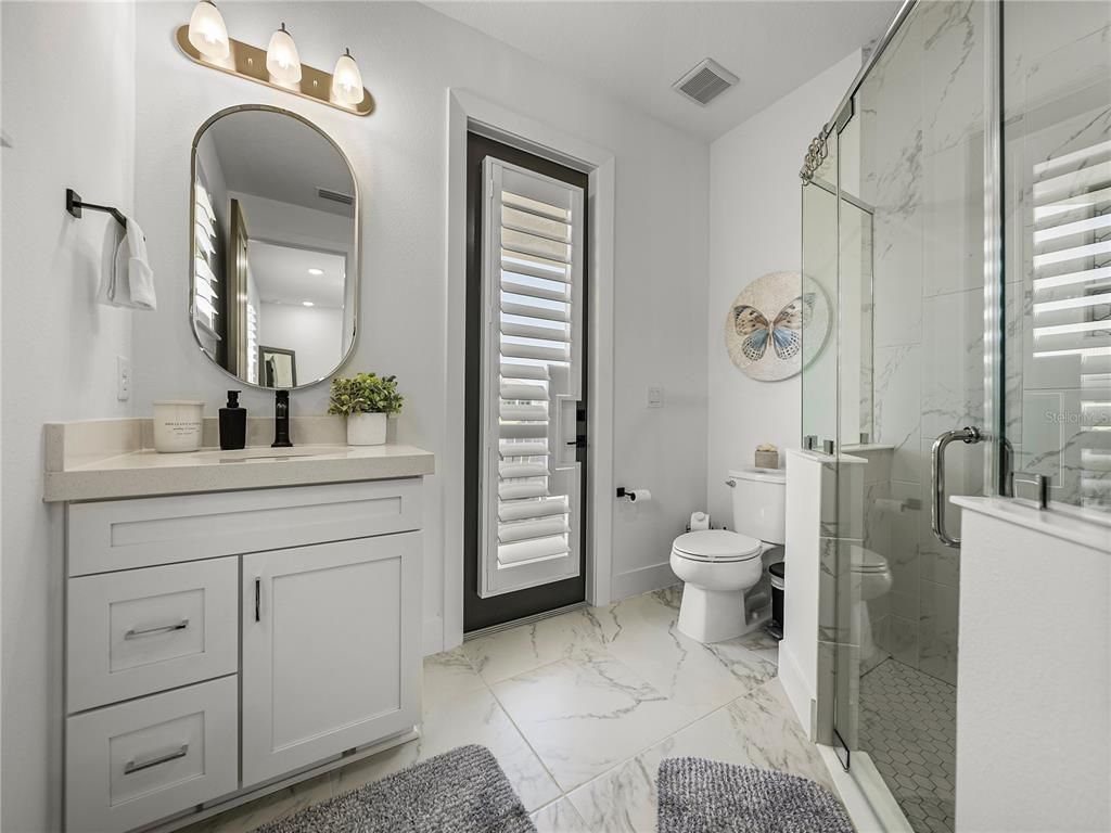 Bathroom, Glass Shower, Interior, Marble, Marble Walls