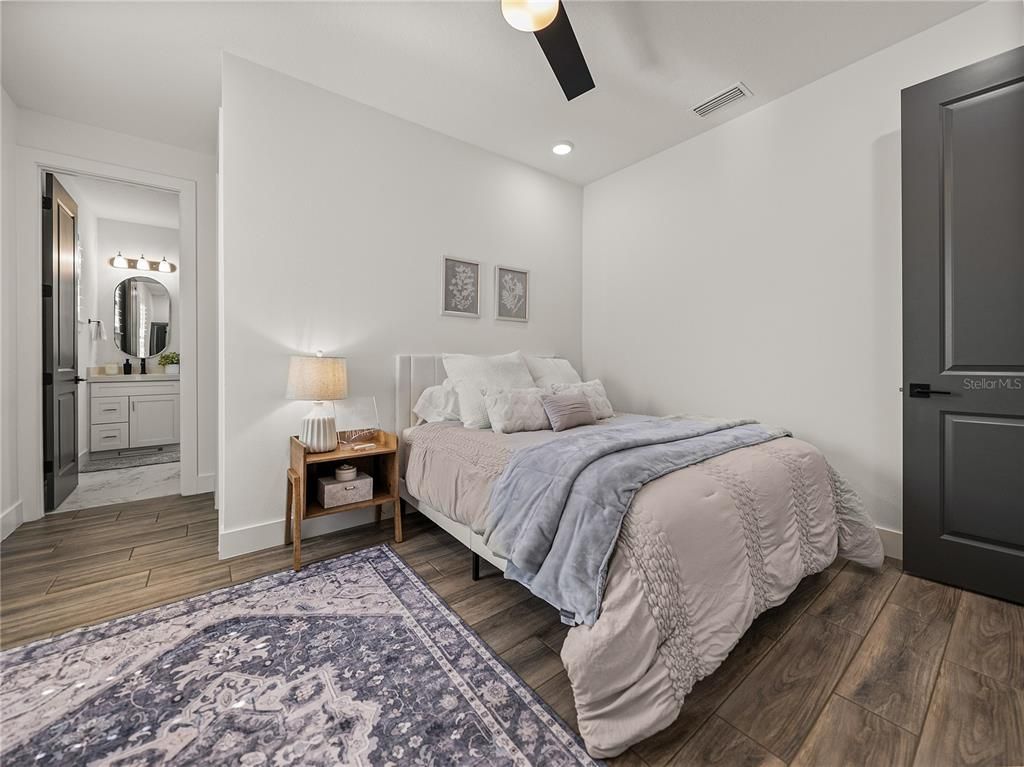 Bathroom, Bedroom, Interior, Recessed Lighting, Wood Texture Flooring