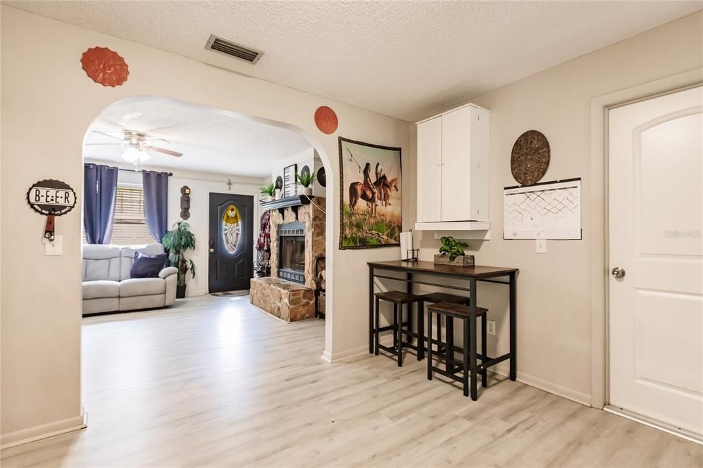 Fireplace, Interior, Wood Texture Flooring