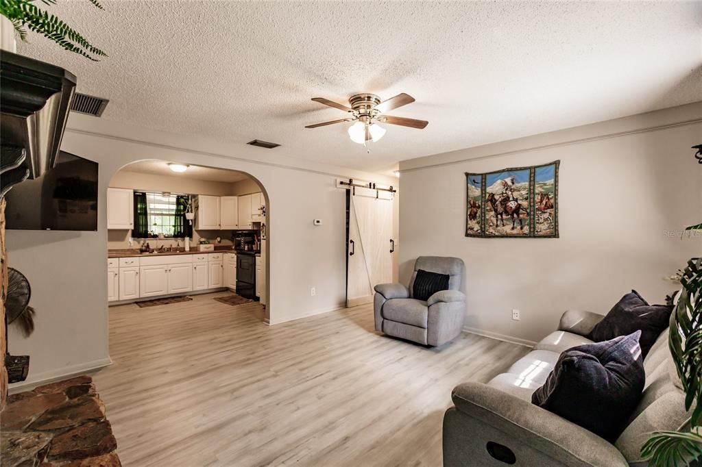 Interior, Kitchen, Living room, Wood Texture Flooring