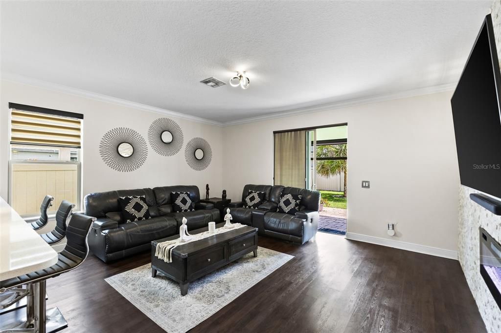 Fireplace, Interior, Living room, Wood Texture Flooring