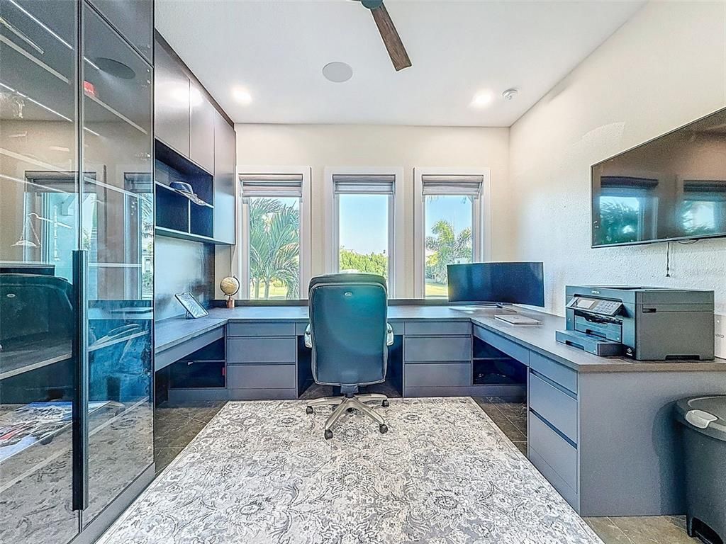 Home Office, Interior, Recessed Lighting