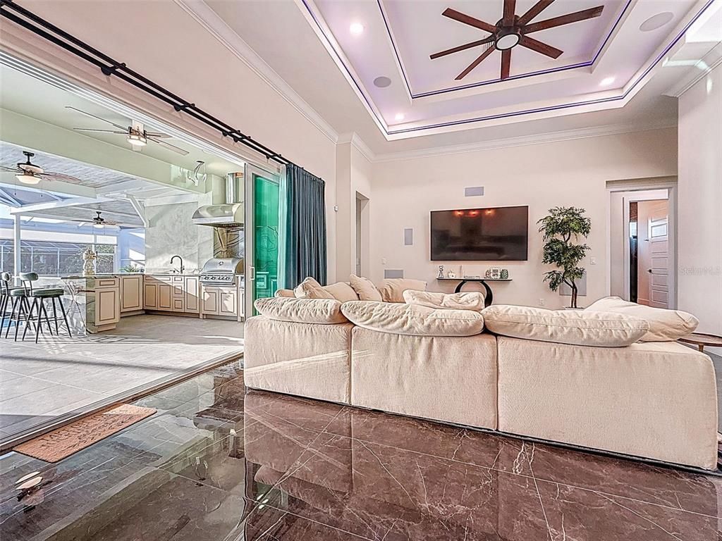 Interior, Living room, Recessed Lighting