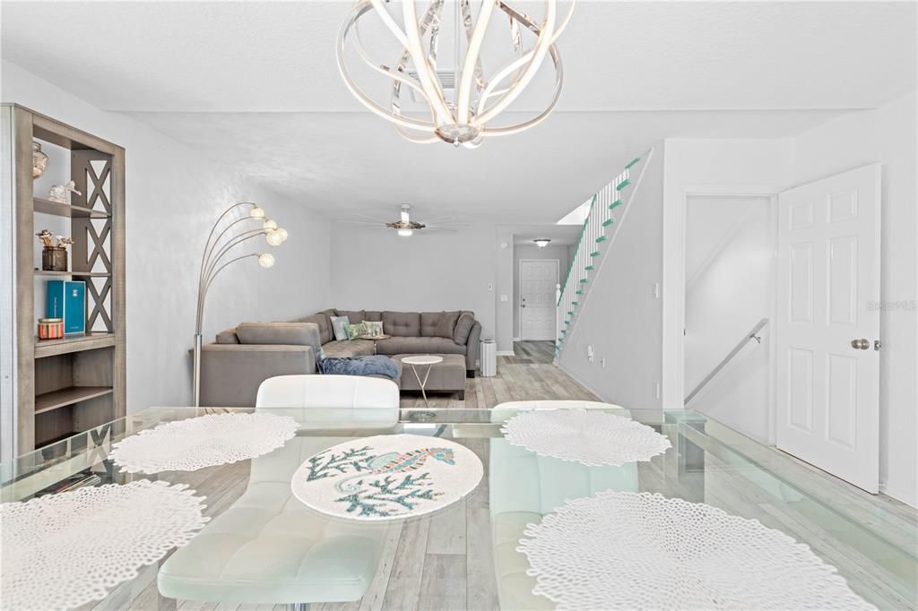 Chandelier, Interior, Living room, Wood Texture Flooring