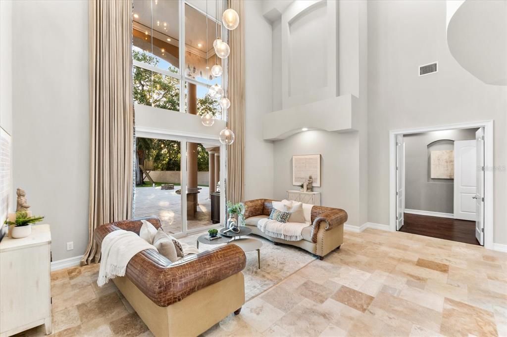 Interior, Living room, Pendant Lights, Recessed Lighting