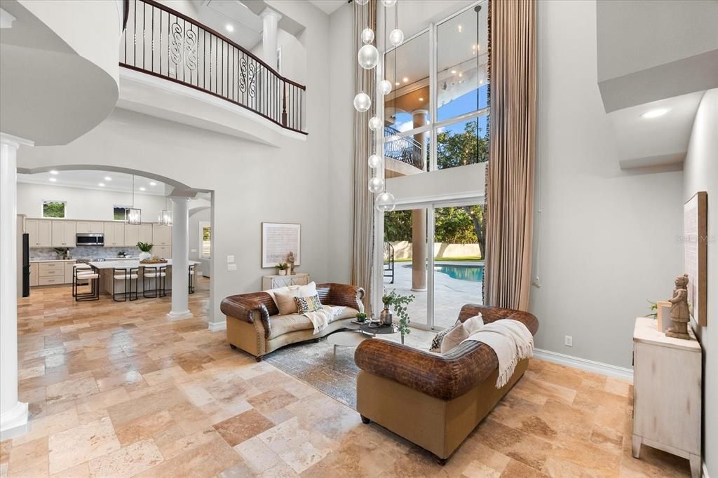 Interior, Kitchen, Living room, Pendant Lights, Recessed Lighting