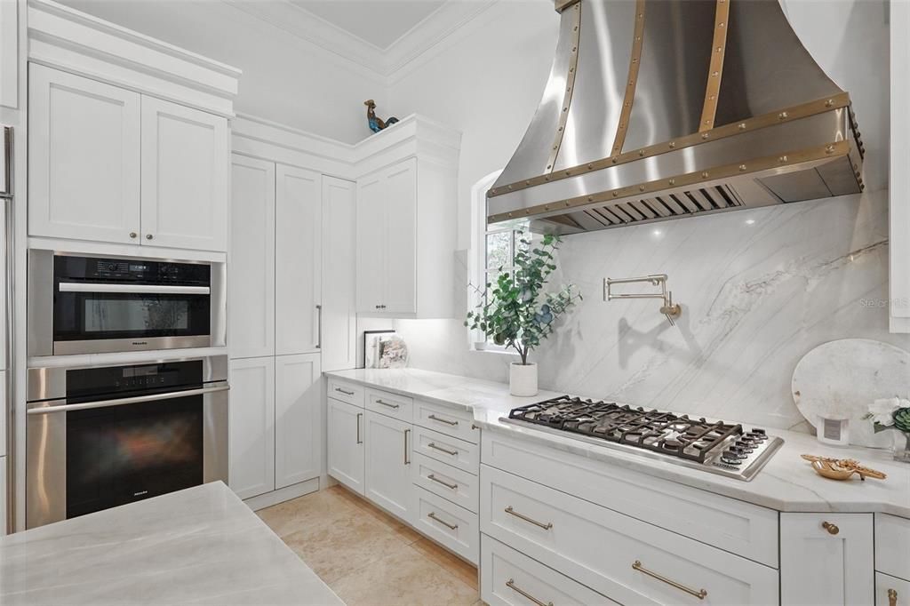 Interior, Kitchen, Marble Walls, Stainless Steel Appliances