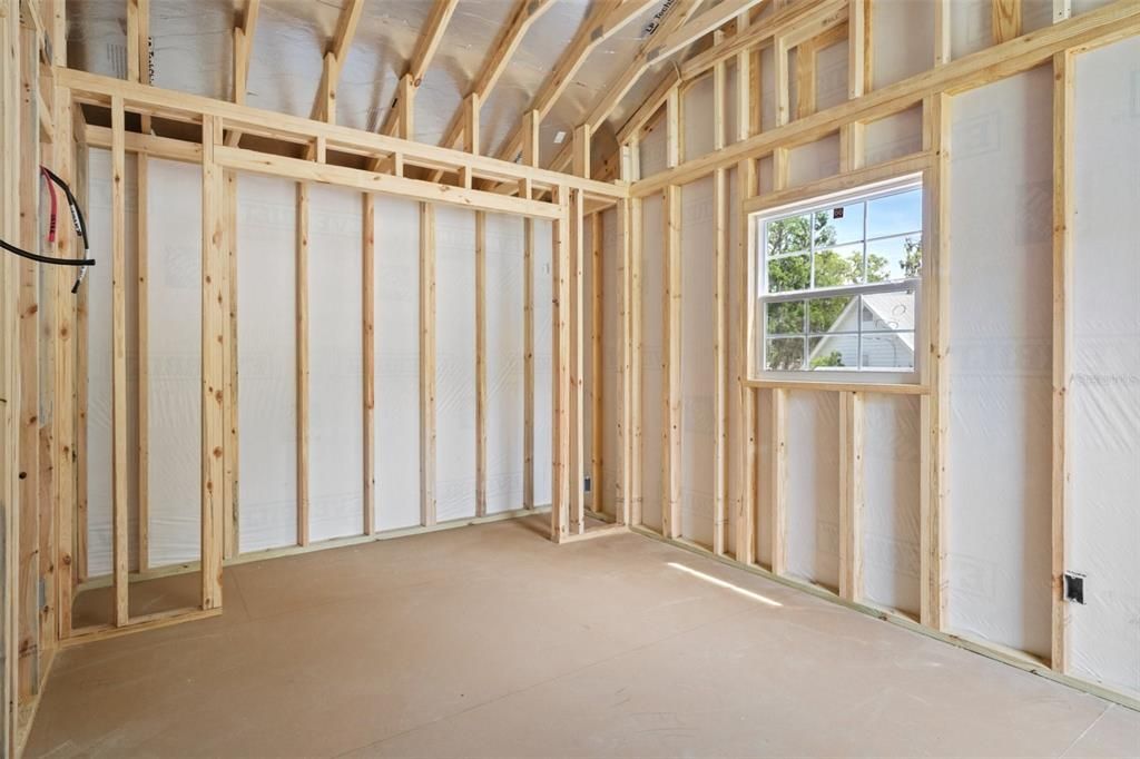 Empty room, Interior, Wooden Beams