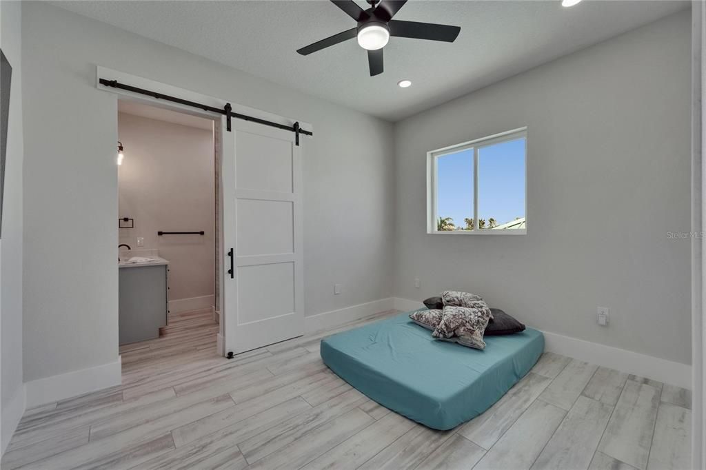 Bathroom, Interior, Recessed Lighting, Wood Texture Flooring