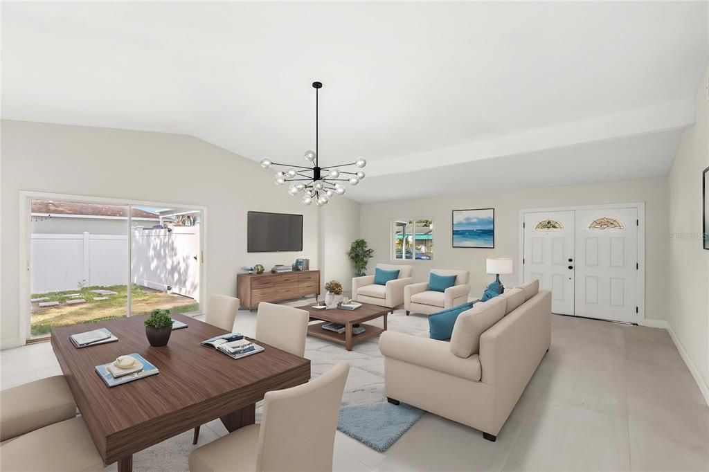 Dining room, Interior, Living room, Pendant Lights