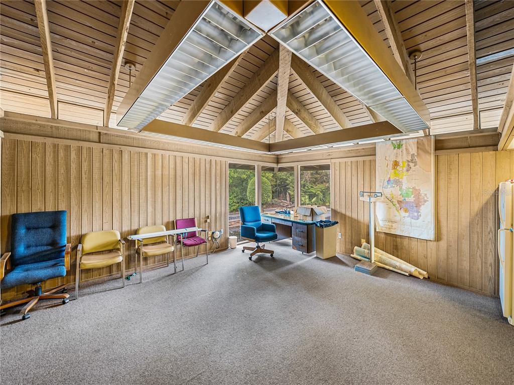 Home Office, Interior, Wooden Ceilings, Wooden Walls