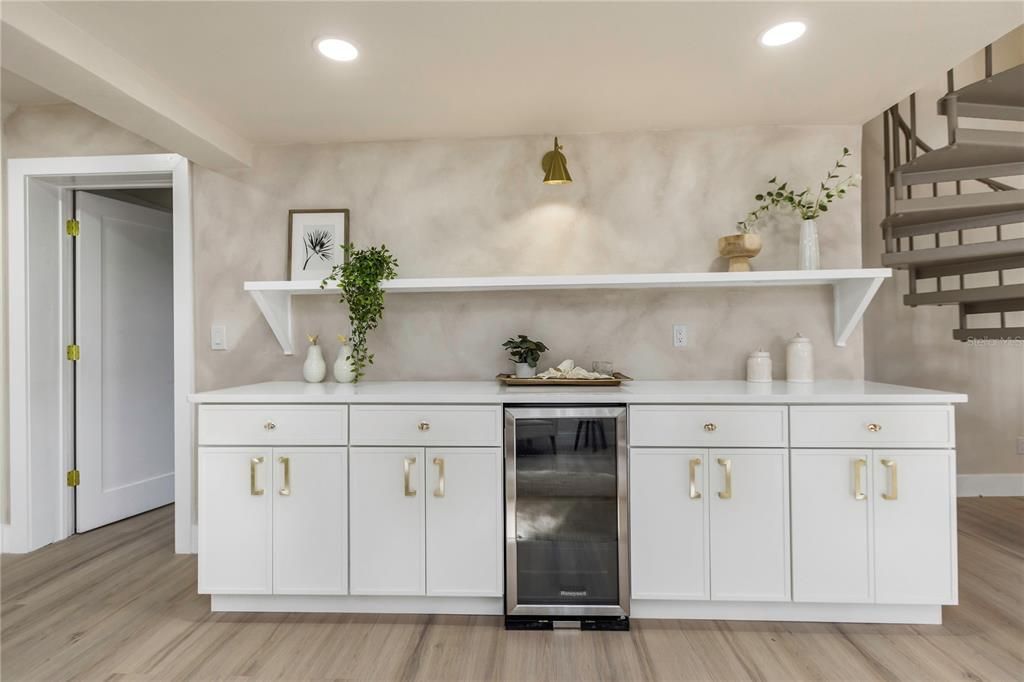 Interior, Kitchen, Recessed Lighting, Wood Texture Flooring