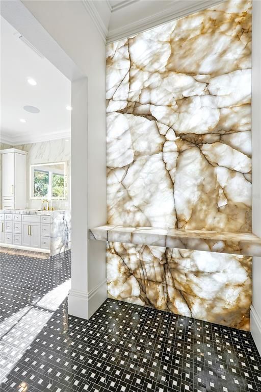 Interior, Recessed Lighting, Stone Walls
