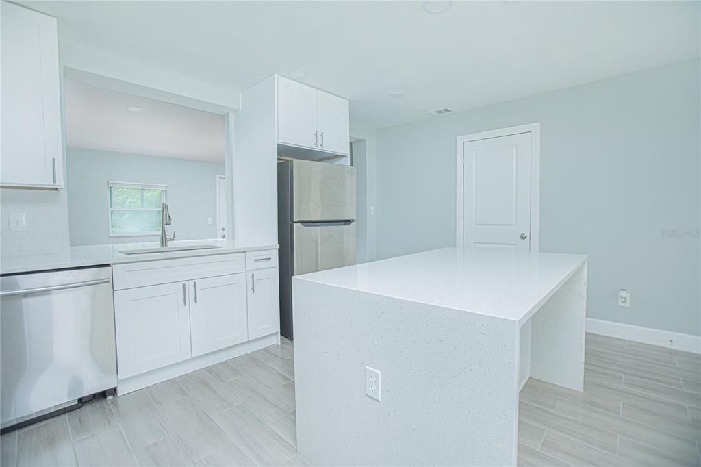 Interior, Kitchen, Recessed Lighting, Wood Texture Flooring