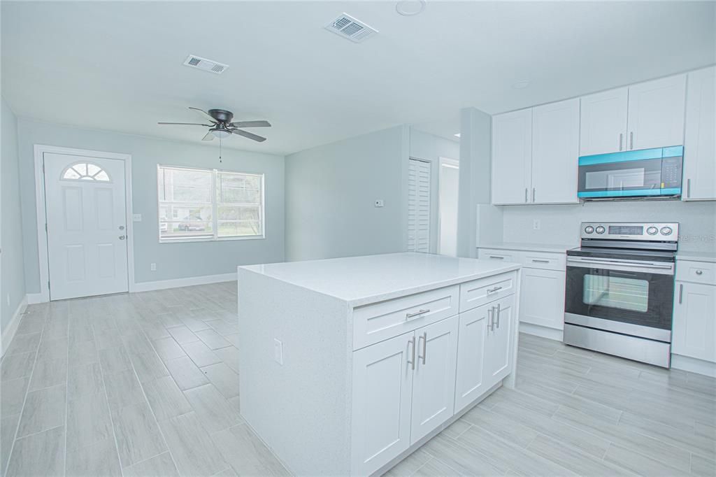Interior, Kitchen, Stainless Steel Appliances, Wood Texture Flooring