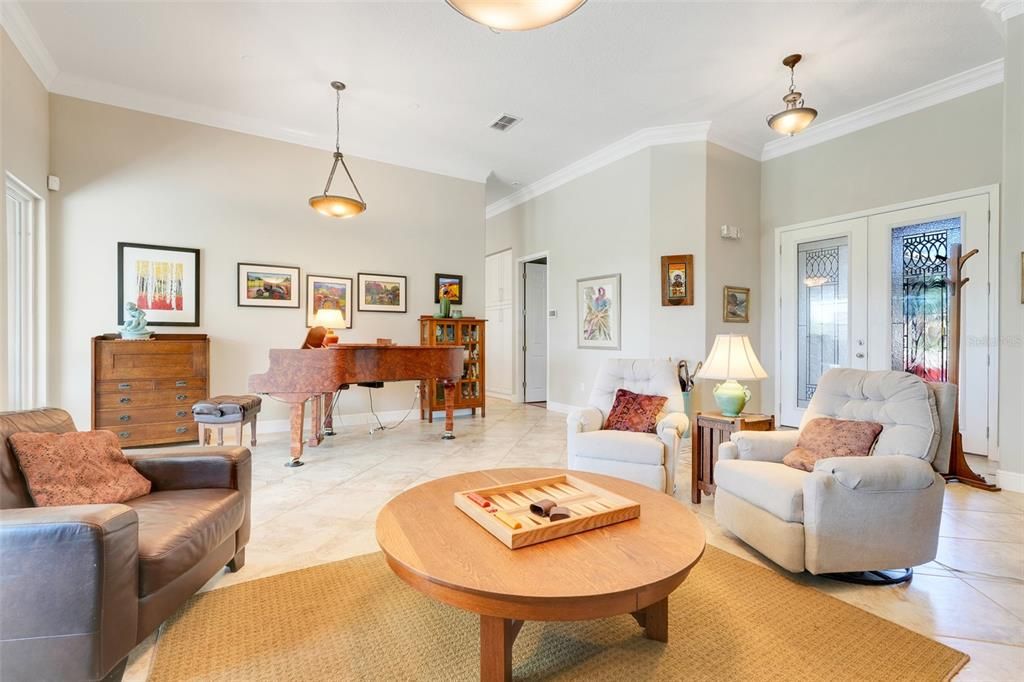 Interior, Living room, Pendant Lights, Piano