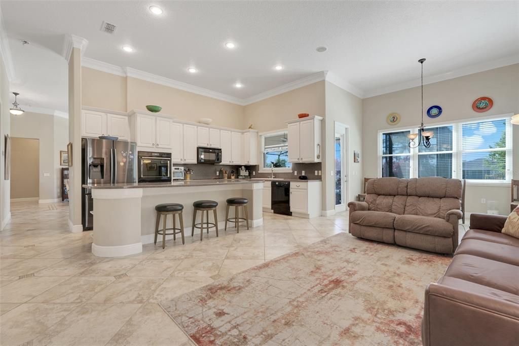 Interior, Kitchen, Living room, Pendant Lights, Recessed Lighting, Stainless Steel Appliances