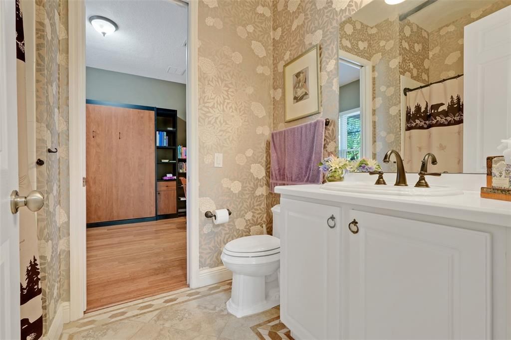 Bathroom, Interior, Wood Texture Flooring