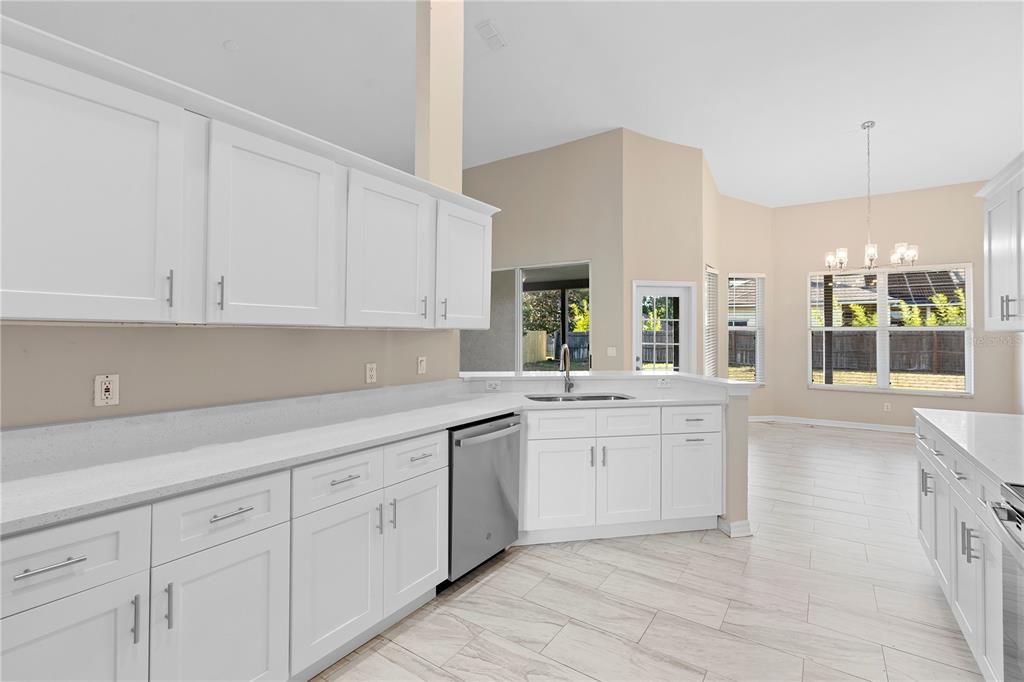 Interior, Kitchen, Pendant Lights, Stainless Steel Appliances, Wood Texture Flooring