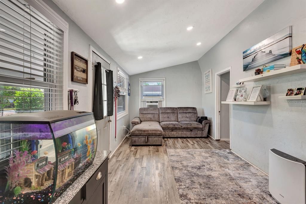 Interior, Recessed Lighting, Wood Texture Flooring