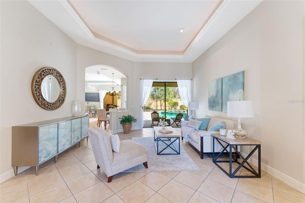 Chandelier, Interior, Living room, Recessed Lighting