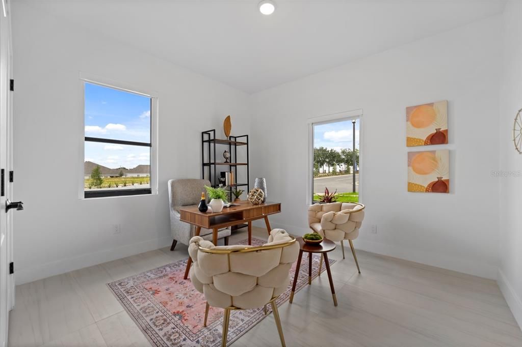 Home Office, Interior, Recessed Lighting