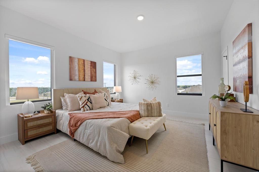 Bedroom, Interior, Recessed Lighting