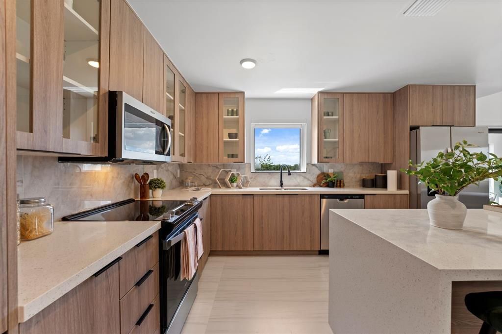 Interior, Kitchen, Recessed Lighting, Stainless Steel Appliances