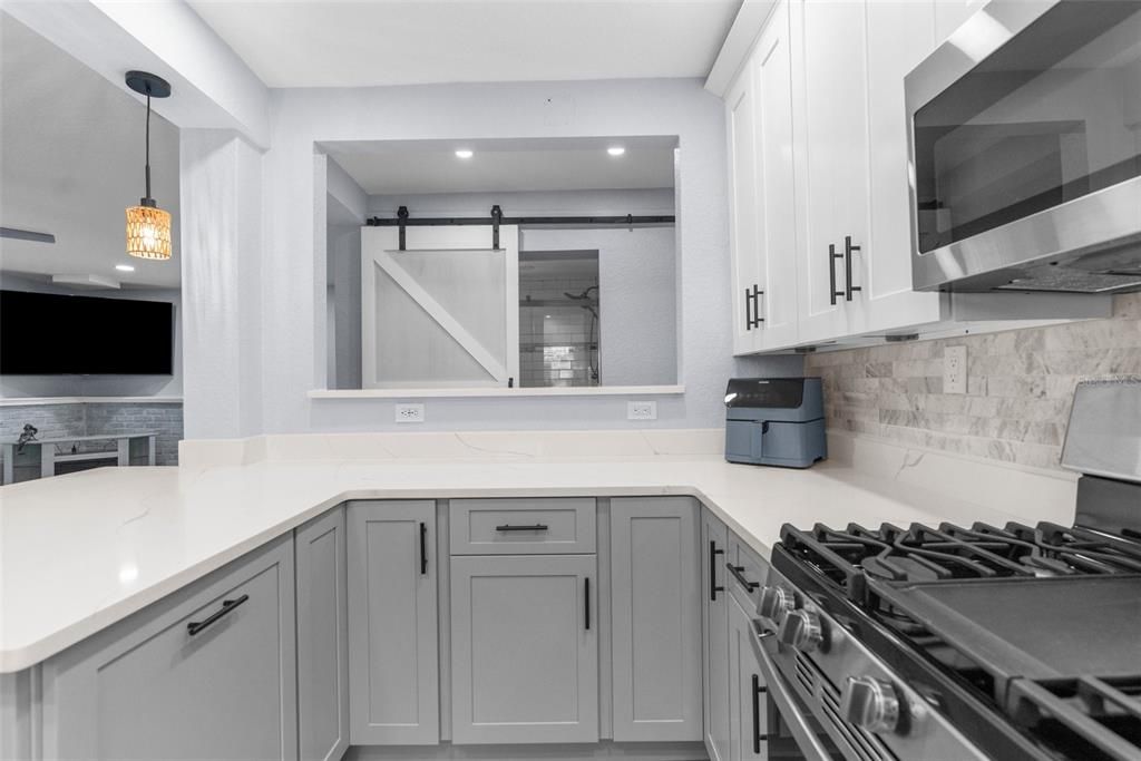 Interior, Kitchen, Pendant Lights, Recessed Lighting, Stainless Steel Appliances
