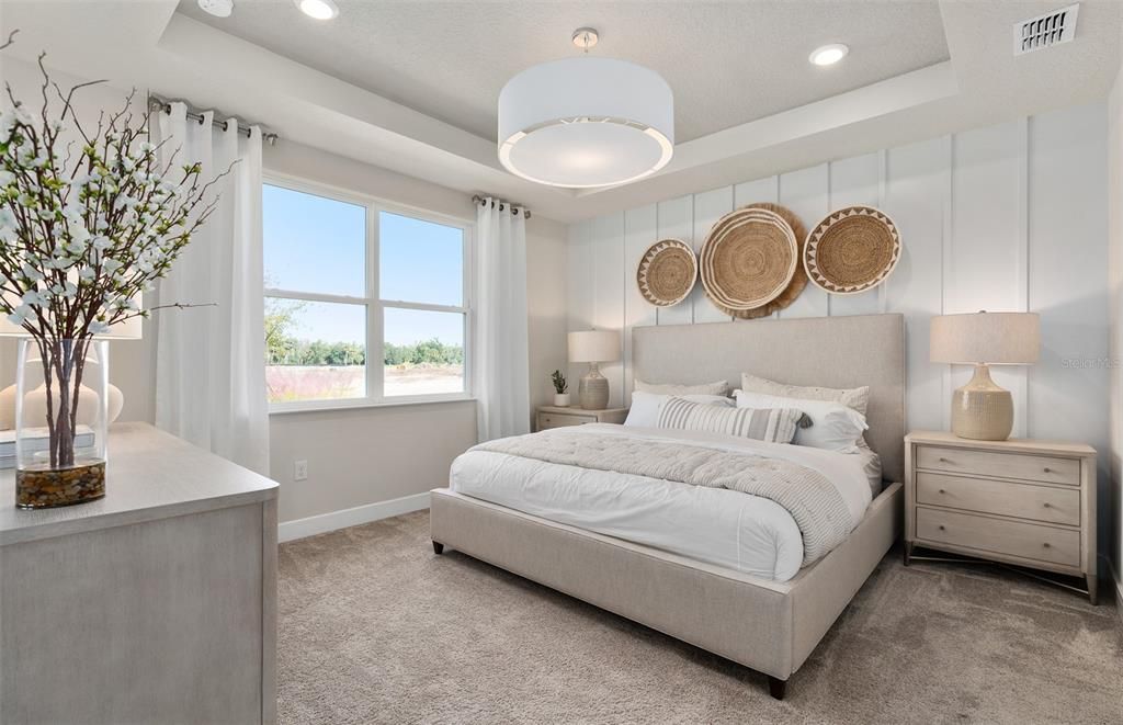 Bedroom, Interior, Pendant Lights, Recessed Lighting