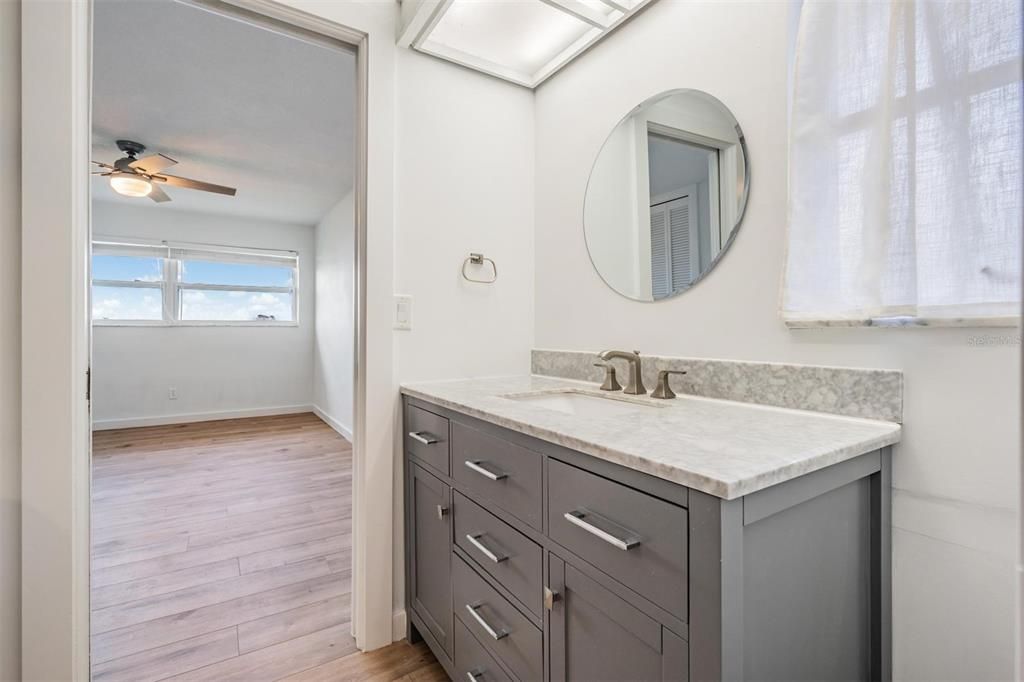 Bathroom, Dual Sink Vanities, Interior, Wood Texture Flooring