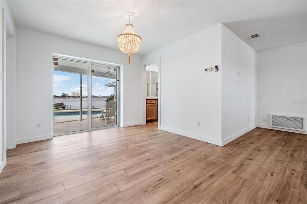 Chandelier, Empty room, Interior, Wood Texture Flooring