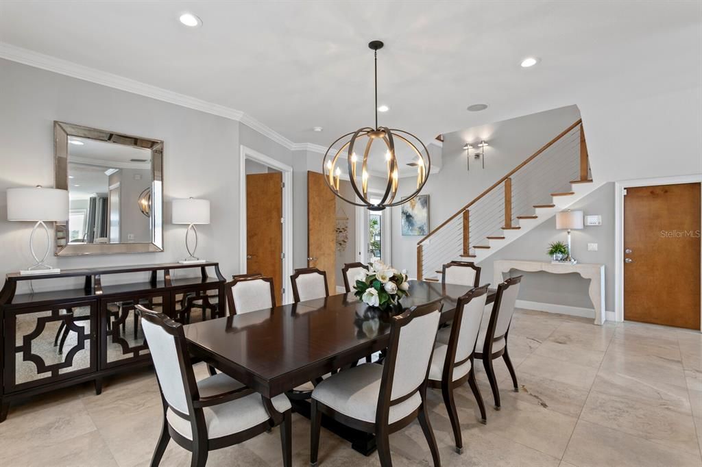 Chandelier, Dining room, Interior, Pendant Lights, Recessed Lighting