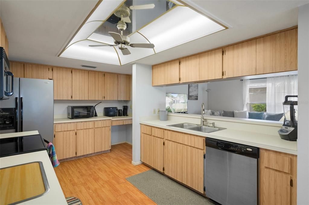 Interior, Kitchen, Wood Texture Flooring