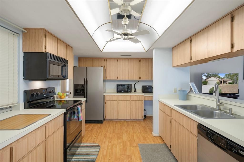 Interior, Kitchen, Wood Texture Flooring