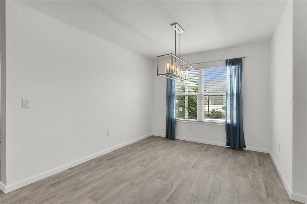 Chandelier, Empty room, Interior, Pendant Lights, Wood Texture Flooring