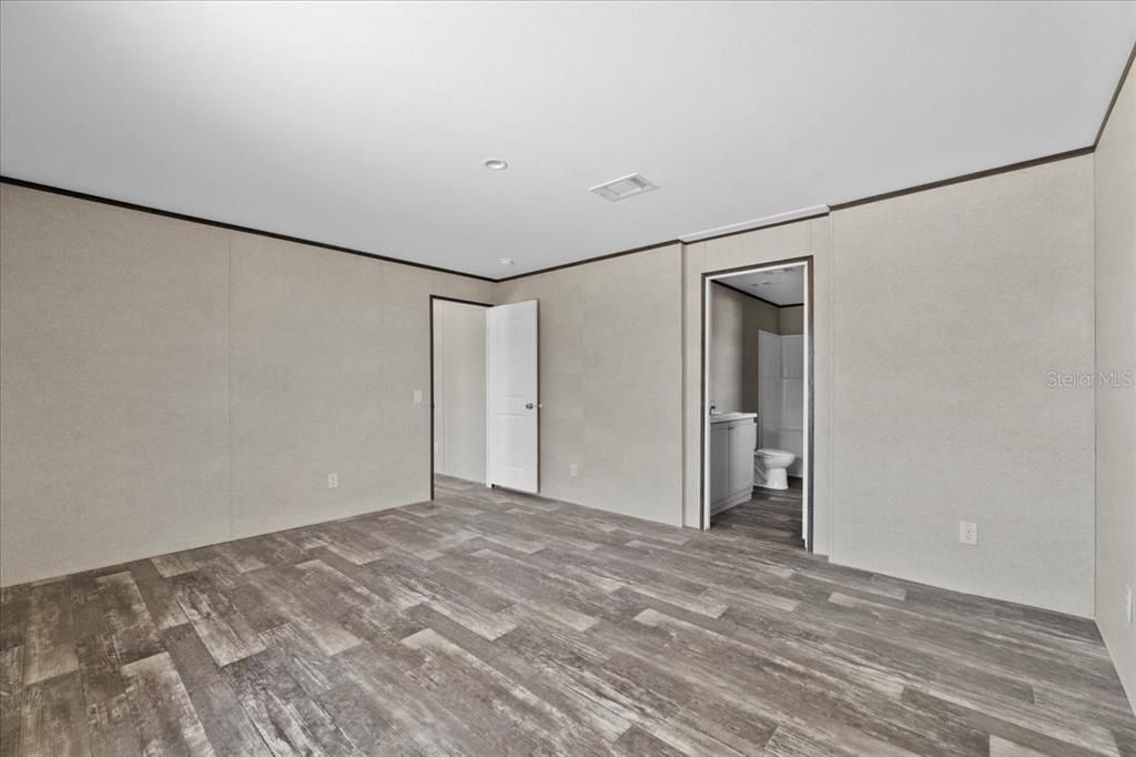 Bathroom, Empty room, Interior, Recessed Lighting, Wood Texture Flooring