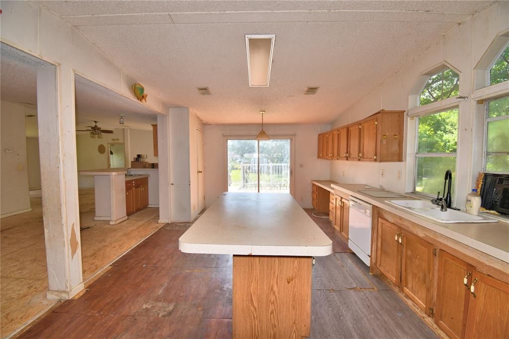 Interior, Kitchen, Wood Texture Flooring