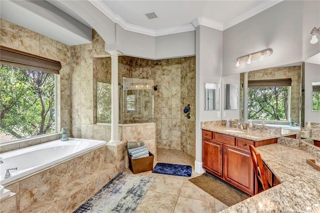 Bathroom, Dual Sink Vanities, Glass Shower, Interior